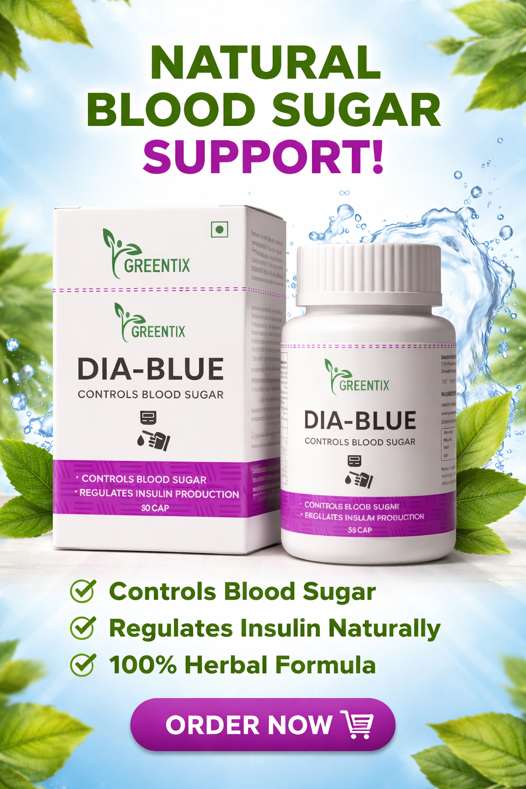 Greentix DIA-BLUE Capsules 100% Ayurvedic Diabetes Care