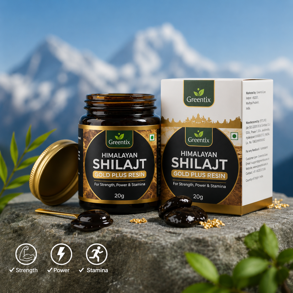 Himalayan Shilajit Gold Plus Resin 20g -For Strength Power Stamina