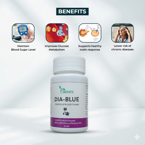 Greentix DIA-BLUE Capsules 100% Ayurvedic Diabetes Care